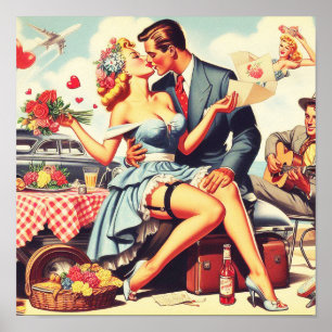 Retro Kärlek par Poster