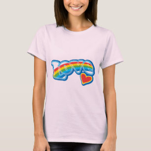 Retro Kärlek Rainbow Women's Basic T-Shirt