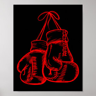 Retro Kärlek Red Boxing Handskar Gifts Boxer Gift Poster