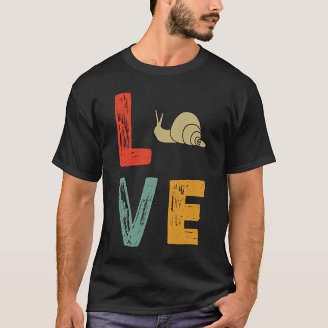 retro kärlek snigel sniglar t shirt (Framsida)