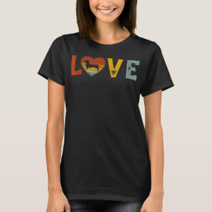 Retro Kärlek Théc Cute Dachshund Hund Graphic Vale T Shirt