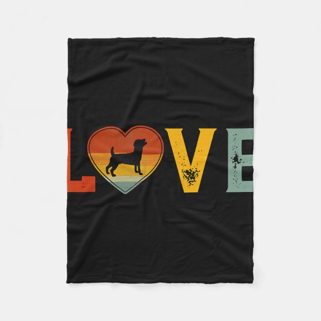 Retro Kärlek ThLED Jack Russell Terrier Hund Valen Fleecefilt (Framsidan)