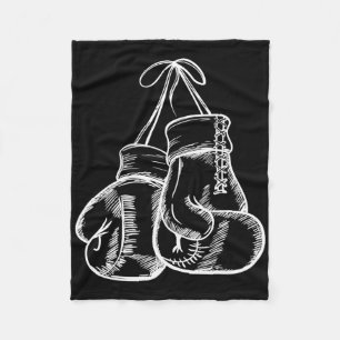 Retro Kärlek White Boxing Handskar Gifts Boxer Gif Fleecefilt