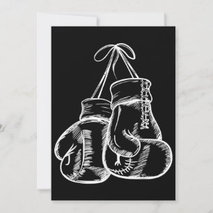 Retro Kärlek White Boxing Handskar Gifts Boxer Gif Inbjudningar