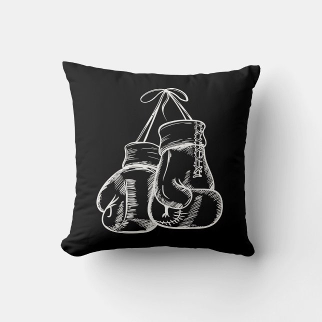 Retro Kärlek White Boxing Handskar Gifts Boxer Gif Kudde (Framsida)
