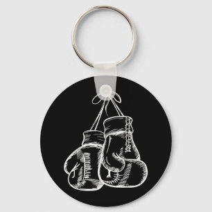 Retro Kärlek White Boxing Handskar Gifts Boxer Gif Nyckelring