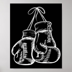Retro Kärlek White Boxing Handskar Gifts Boxer Gif Poster