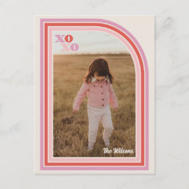 Retro Kärlek XOXO Valentindag - vykort för foto