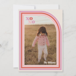 Retro Kärlek XOXO Valentine Day-fotokort Julkort