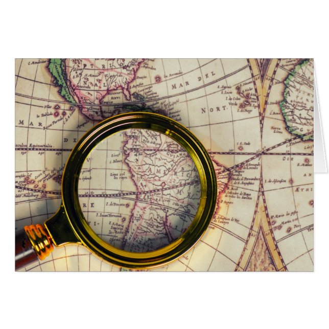 Retro karta hälsningskort (Framsidan Horizontal)