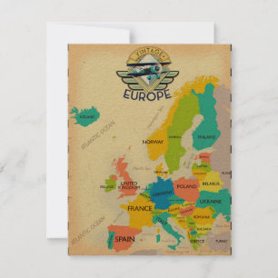 Retro Karta i Europa.