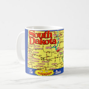 Retro karta över South Dakota Mugg