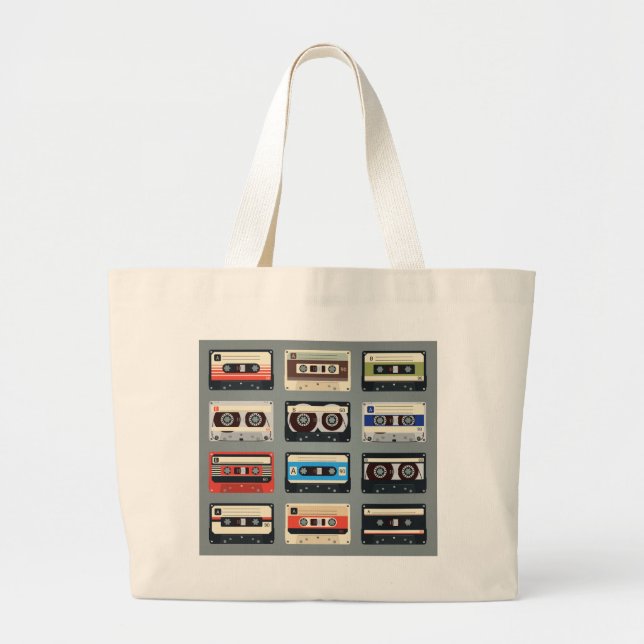 Retro-kassettband 80 s jumbo tygkasse (Framsidan)