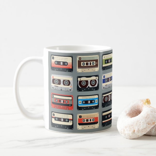 Retro-kassettband 80 s kaffemugg (Med munk)