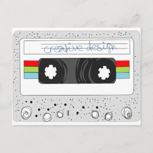Retro-kassettband 80s stil vykort