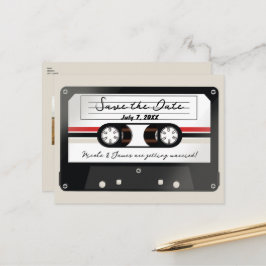 Retro kassettband Beige Grå 90-tal Spara datumet Meddelande Vykort