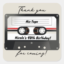 Retro kassettband beige grå 90-tals födelsedagsfes