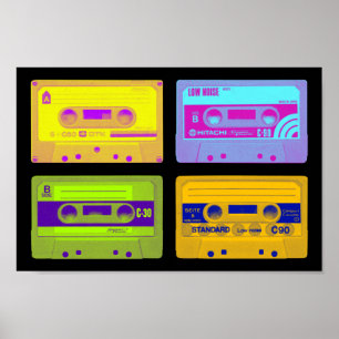 Retro kassettband för 80 s-kassettkassett poster