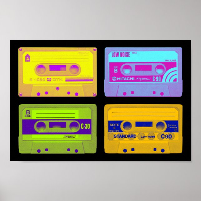 Retro kassettband för 80 s-kassettkassett poster (Framsidan)