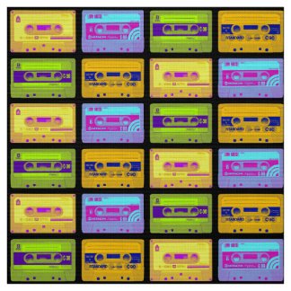 Retro kassettband för 80 s-kassettkassett tyg