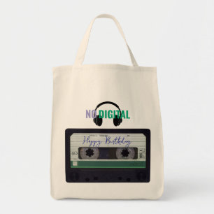 Retro kassettband Ingen digital födelsedag Tote-vä Tygkasse