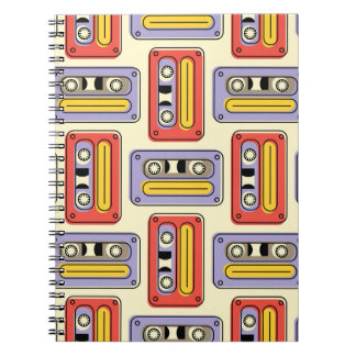 Retro-kassettband: sömlöst mönster. anteckningsbok