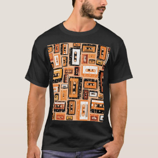Retro-kassettband utan sömlös Mönster T Shirt