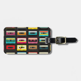Retro kassettbandmönster – gammal musik bagagebricka