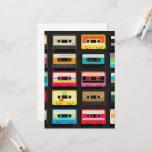 Retro kassettbandmönster – Vintage musik  Kort