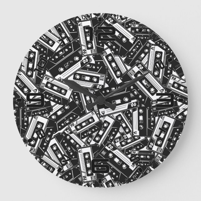 Retro-kassettbandslås - tidslös Coola Stor Klocka (Framsida)