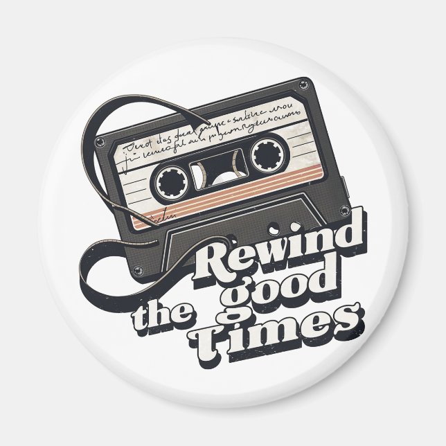 Retro-kassettdesign för Nostalgia älskare Magnet (Framsidan)