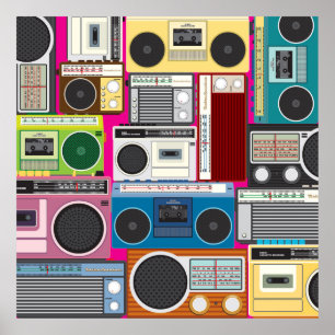 Retro-kassettspelare Poster