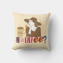 Retro kastkudde för kaffefanatiker med chic stil