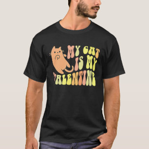 Retro KATT ÄR MIN VALENTIN Ledsen Killar Tjejer Po T Shirt