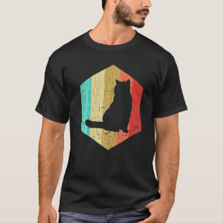 Retro Katt Vintage Katt Silhuett Kattunge Djur 70 T Shirt