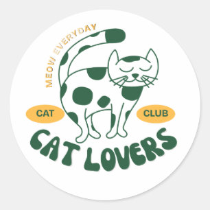 Retro Kattälskare Klistermärke kattpappa kattm