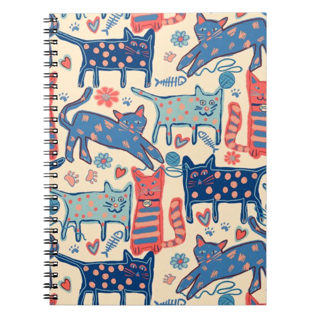 Retro Katter  Anteckningsbok (Framsidan)
