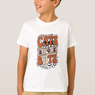 Retro katter före fladdermöss typografi svart Hall T Shirt