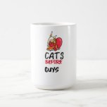 Retro-katter före killarna - lökcitattecken kaffemugg<br><div class="desc">Visa kattdjurets lojalitet med den här djärva designen "Cats before Killer"! Denna humoristiska och kraftfulla orange är perfekt för kattälskare med attityd. Underbar för avslappnad bära,  Galentins dag,  eller någon som sätter sina hårigets vänner i första rummet. Snyggt,  sassi och fullt av kattdjurets luft.</div>