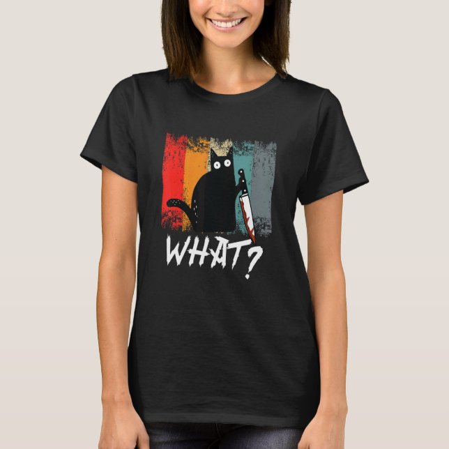 Retro kattmamma för kvinnor Vad katt T Shirt (Framsida)