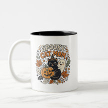 Retro kattmamma Halloween-grafik