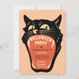 Retro kattmun Halloween-fest inbjudan