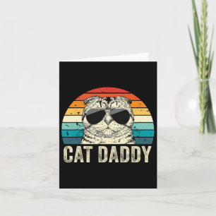Retro Kattpappa Vintage Distressed Scottish Fold K Kort