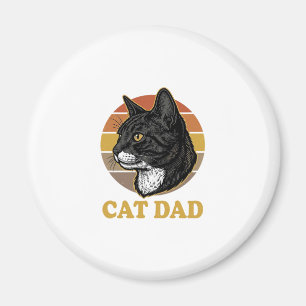 Retro Kattpappa Vintage Kattälskare T-Shirt Design Magnet