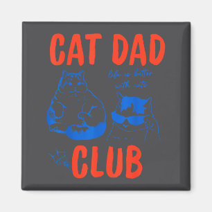 Retro kattpappaklubben Livet är bättre med katter Magnet