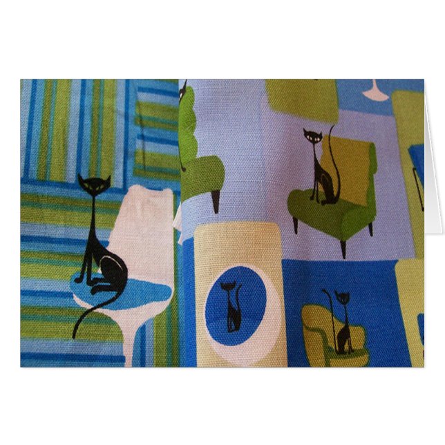 Retro kattungar hälsningskort (Framsidan Horizontal)