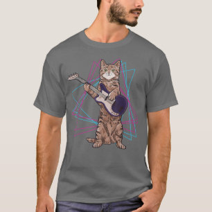 retro-kattuppspelning av gitarr-kattunge spelar gu t shirt