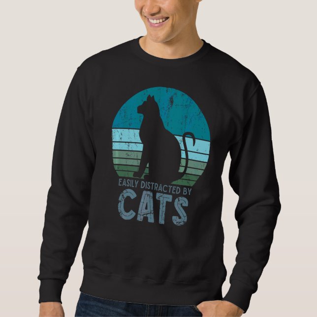 Retro Katze 1 Lång Ärmad Tröja (Framsida)