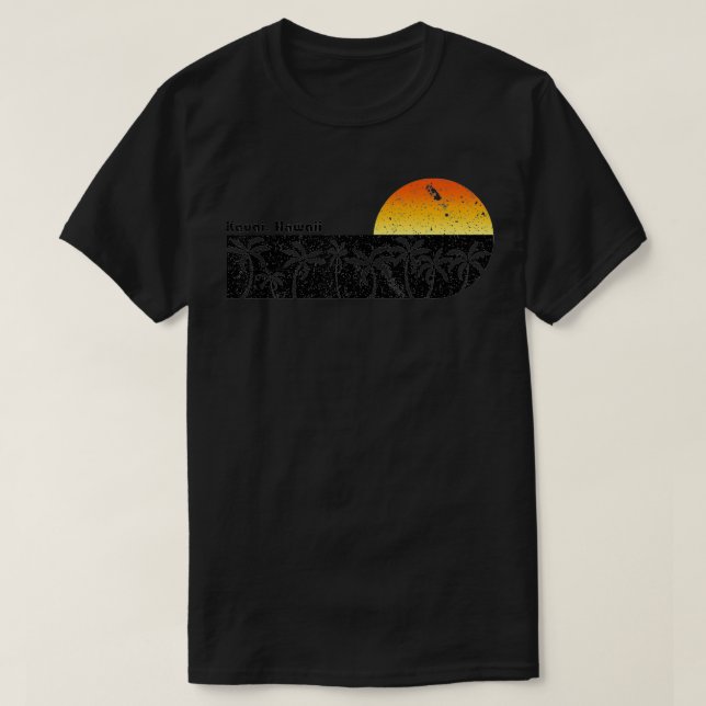 Retro Kauai Hawaii Beach Sunset T Shirt (Design framsida)