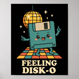 Retro Kawaii Diskett Retro Teknik Skämt 80-tal 90- Poster